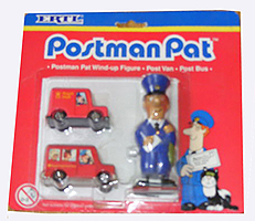 Ertl Postman Pat Wind Up Figure, Post Van and Post Bus
